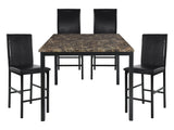 Tempe Brown / Black 5-piece Dinig Table Set - Ornate Home