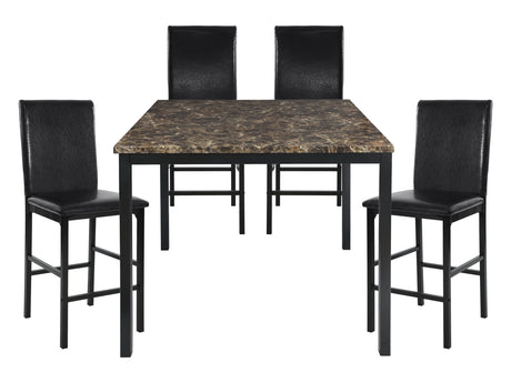 Tempe Brown / Black 5-piece Dinig Table Set - Ornate Home