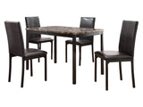 Tempe Brown / Black 5-piece Dinig Table Set - Ornate Home