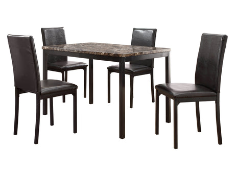 Tempe Brown / Black 5-piece Dinig Table Set - Ornate Home