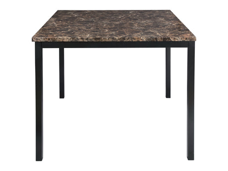 Tempe Richly Hued Brown Faux Marble Top Counter Height Table - Ornate Home