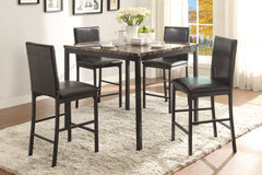 Tempe Richly Hued Brown Faux Marble Top Counter Height Table - Ornate Home