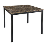 Tempe Richly Hued Brown Faux Marble Top Counter Height Table - Ornate Home