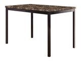 Tempe Richly Hued Brown Faux Marble Top Dining Table - Ornate Home