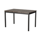 Tempe Richly Hued Brown Faux Marble Top Dining Table - Ornate Home