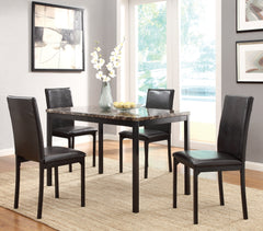 Tempe Richly Hued Brown Faux Marble Top Dining Table - Ornate Home