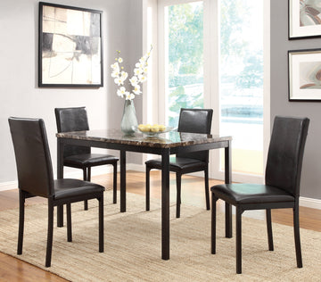 Tempe Richly Hued Brown Faux Marble Top Dining Table - Ornate Home