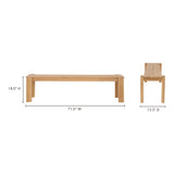 Tempo Natural Outdoor Dining Bench - Ornate Home