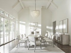 Tempo Satin Nickel Dining Table - Ornate Home