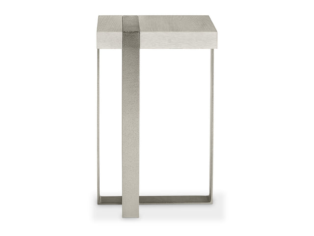 Tempo Satin Nickel/Larza Accent Table - Ornate Home