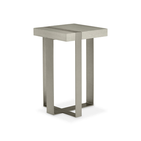 Tempo Satin Nickel/Larza Accent Table - Ornate Home