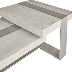 Tempo Satin Nickel/Larza Cocktail Table - Ornate Home