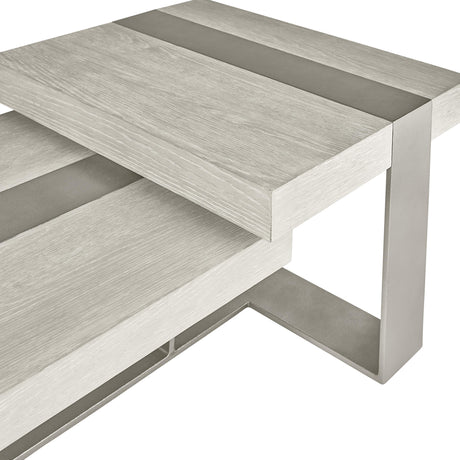 Tempo Satin Nickel/Larza Cocktail Table - Ornate Home