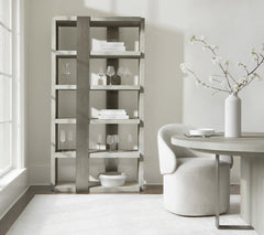 Tempo Satin Nickel/Larza Etagere - Ornate Home