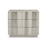 Tempo Satin Nickel/Larza Nightstand (32" W) - Ornate Home