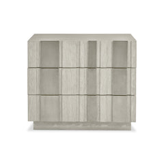 Tempo Satin Nickel/Larza Nightstand (32" W) - Ornate Home