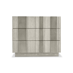 Tempo Satin Nickel/Larza Nightstand (32" W) - Ornate Home