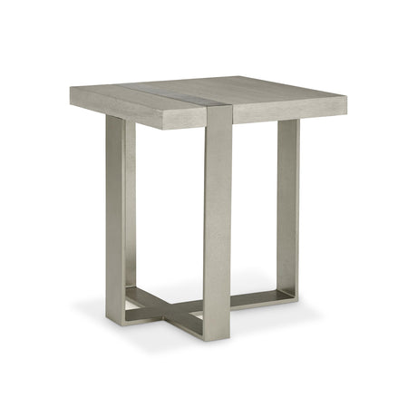 Tempo Satin Nickel/Larza Side Table - Ornate Home