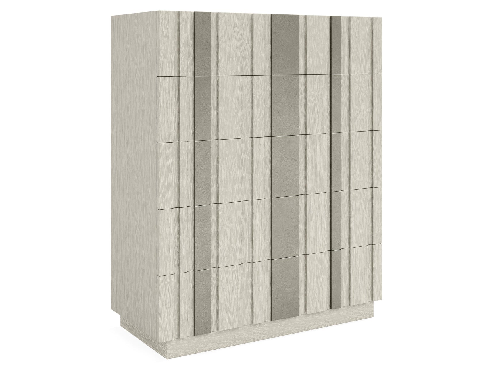 Tempo Satin Nickel/Larza Tall Drawer Chest - Ornate Home