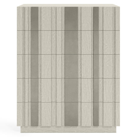 Tempo Satin Nickel/Larza Tall Drawer Chest - Ornate Home