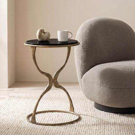 Tempus Black & Brass Accent Table - Ornate Home
