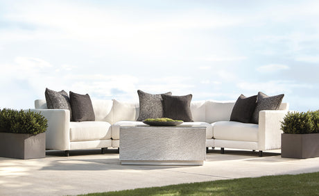 Tenerife Glass/White Outdoor Cocktail Table - Ornate Home