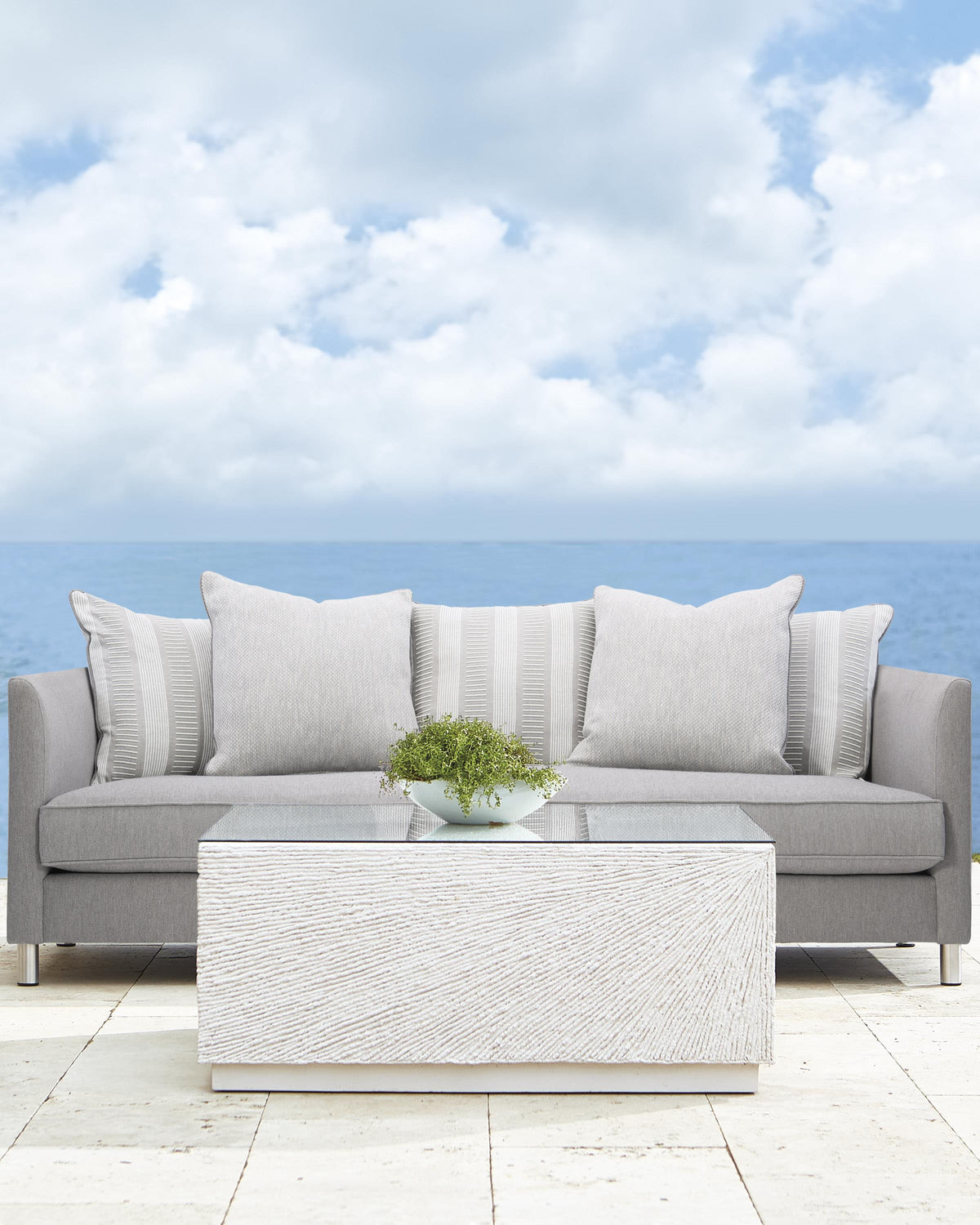Tenerife White Outdoor Cocktail Table - Ornate Home