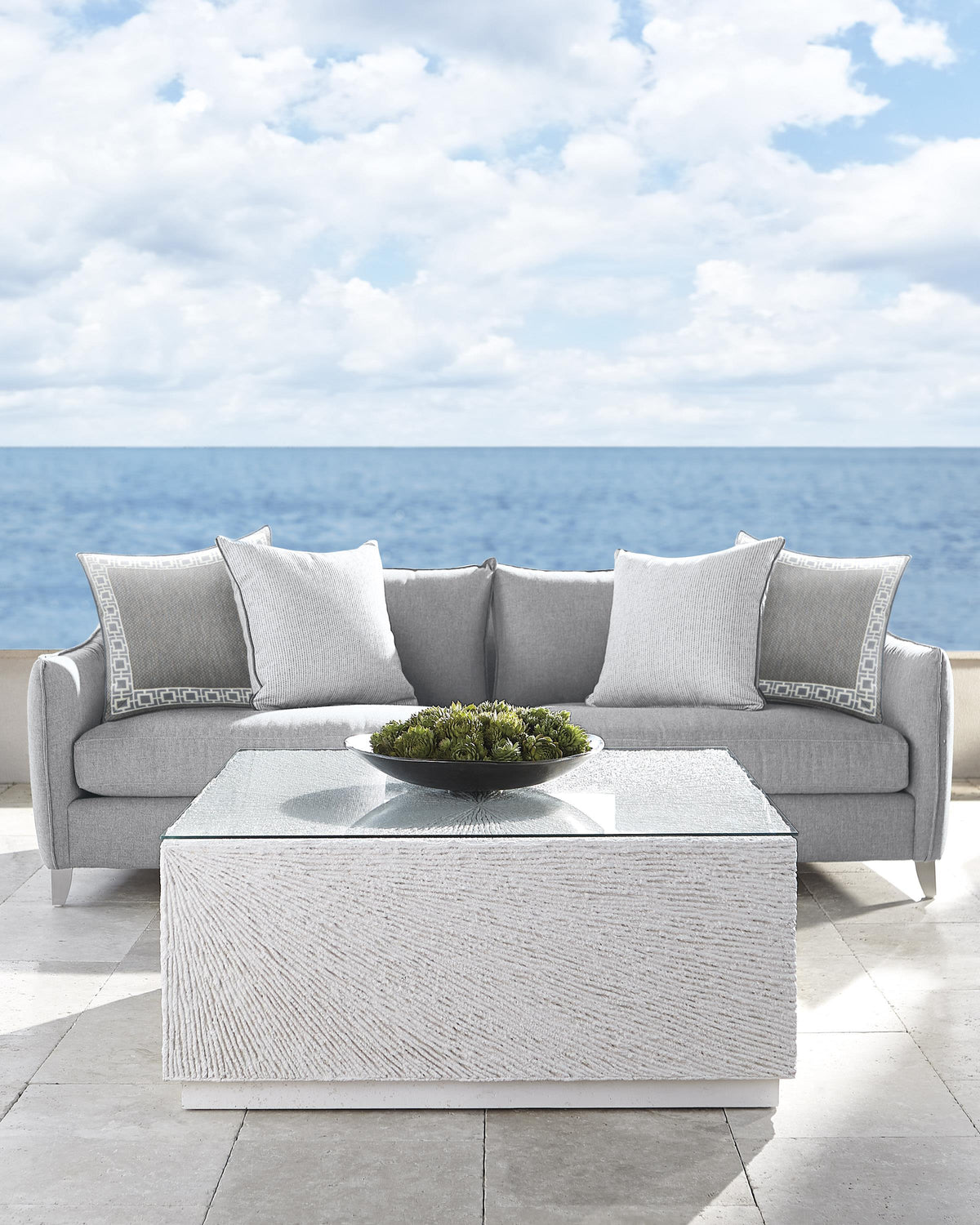 Tenerife White Outdoor Cocktail Table - Ornate Home