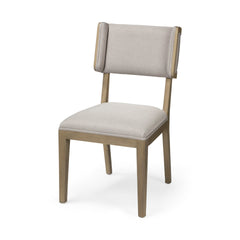 Tenton Gray/Brown Open Back Dining Side Chair with Brown Wood (Set of 2) - Ornate Home