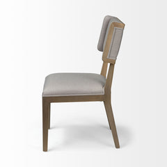 Tenton Gray/Brown Open Back Dining Side Chair with Brown Wood (Set of 2) - Ornate Home
