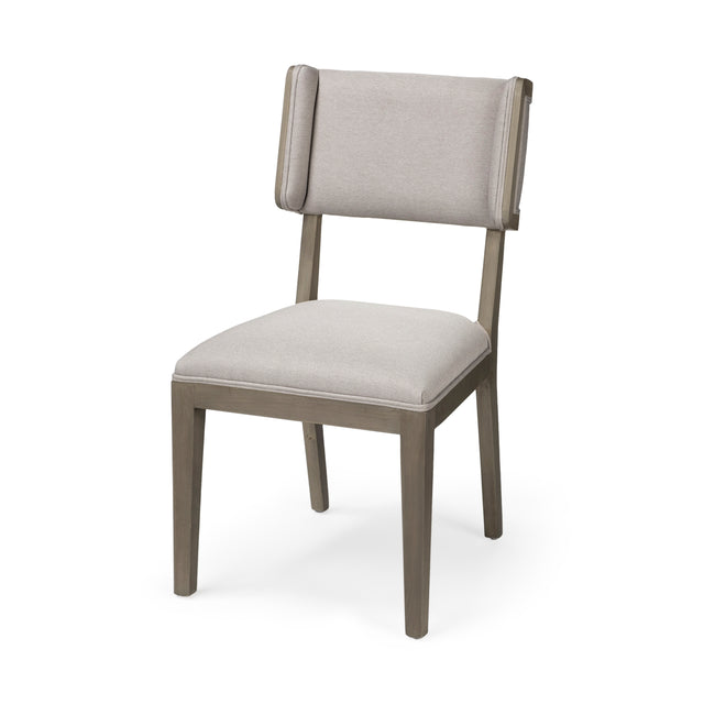 Tenton Gray/Brown Open Back Dining Side Chair with Gray Wood (Set of 2) - Ornate Home