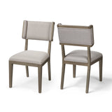 Tenton Gray/Brown Open Back Dining Side Chair with Gray Wood (Set of 2) - Ornate Home