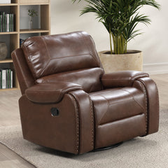 Tepic Brown Leatherette 3 Piece Living Room Set - Ornate Home