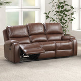 Tepic Brown Leatherette Living Room Set - Ornate Home