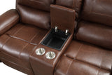 Tepic Brown Leatherette Loveseat - Ornate Home