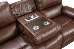 Tepic Brown Leatherette Loveseat - Ornate Home