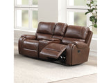 Tepic Brown Leatherette Loveseat - Ornate Home