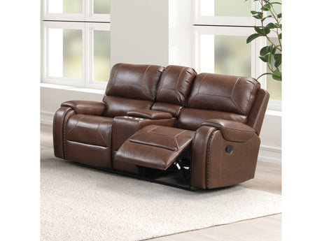 Tepic Brown Leatherette Loveseat - Ornate Home