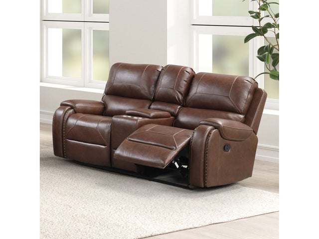 Tepic Brown Leatherette Loveseat - Ornate Home