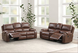 Tepic Brown Leatherette Sofa - Ornate Home