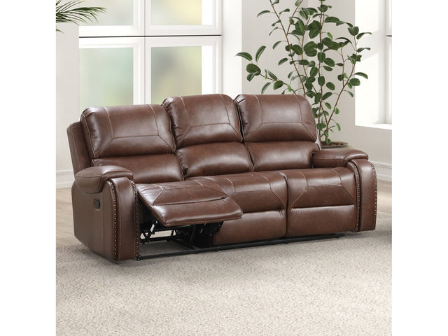 Tepic Brown Leatherette Sofa - Ornate Home