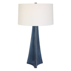 Teramo Blue Scalloped Ceramic Table Lamp - Ornate Home