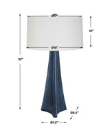 Teramo Blue Scalloped Ceramic Table Lamp - Ornate Home
