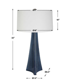 Teramo Blue Scalloped Ceramic Table Lamp - Ornate Home