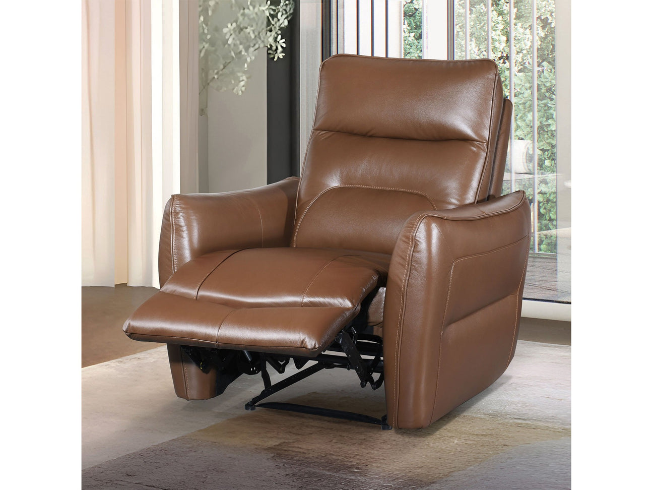 Terentius Caramel Brown Leather Match Power Recliner - Ornate Home