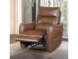 Terentius Caramel Brown Leather Match Power Recliner - Ornate Home