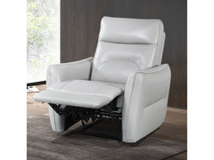 Terentius Taupe Leather Match Power Recliner - Ornate Home