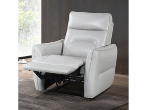Terentius Taupe Leather Match Power Recliner - Ornate Home