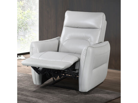 Terentius Taupe Leather Match Power Recliner - Ornate Home