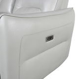 Terentius Taupe Leather Match Reclining Loveseat - Ornate Home